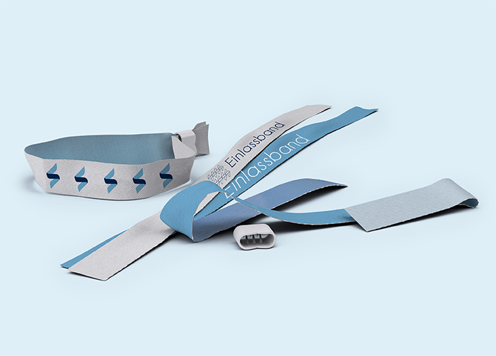 Einlassbänder aus Stoff (Rückseite unifarben) (Kindergröße)