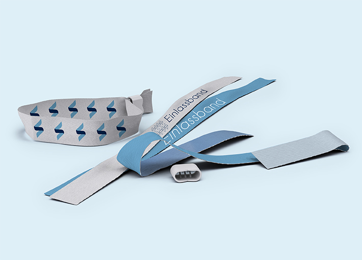 Einlassbänder aus Stoff (beidseitig bedruckt)